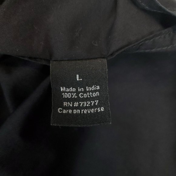 Apt.9 Button Up Shirt Men L Casual Collared Short Sleeve Front Pockets Black - Picture 10 of 12